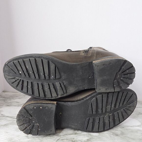 TAOS Ringer Brown Leather Lace Up Combat Boots Womens 5.5 Grunge Distressed Edgy - Picture 8 of 14